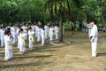 Karate Teachers Giving Karate Lessons