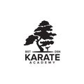 Karate training academy logo design template