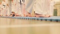 Karate training - group of karateka teenagers in kimono Royalty Free Stock Photo