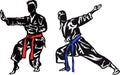 karate vector silhouette Royalty Free Stock Photo