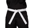 Karate White Belt Tied Around Torso Black Uniform