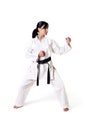 Karate woman posing Royalty Free Stock Photo