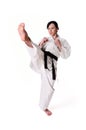 Karate woman posing Royalty Free Stock Photo