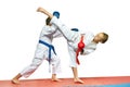 In karategi sportsmens beats blows karate Royalty Free Stock Photo