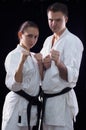 Karateka couple Royalty Free Stock Photo