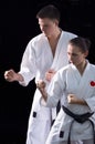 Karateka couple Royalty Free Stock Photo