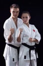 Karateka couple Royalty Free Stock Photo