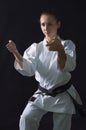 Karateka girl Royalty Free Stock Photo