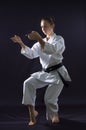 Karateka girl Royalty Free Stock Photo