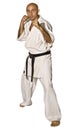 Karateka men fighting Royalty Free Stock Photo