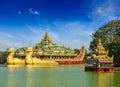 Karaweik barge at Kandawgyi Lake, Yangon, Myanmar Royalty Free Stock Photo