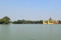 Karaweik temple in Kandawgyi lake, Yangon, Myanmar