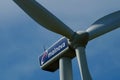 A Mainova wind turbine near Frankfurt. Royalty Free Stock Photo