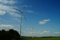 Two wind turbines of Mainova. Royalty Free Stock Photo