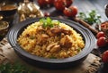 Kareem Biriyani Basmati cooked spices meat festival Chicken food Ramadan Chicken India style EidUlAdha rice Kashmiri Biryani Royalty Free Stock Photo