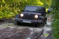 Karelia, Russia, August 18, 2015: Journey to the Jeep Wrangler unlimited Sahara for Karelia. Wrangler is a compact four wheel