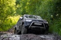 Karelia, Russia, August 18, 2015: off-road expedition for Mitsubishi Pajero Sport in Karelia. Mitsubishi Pajero Sport is a compact