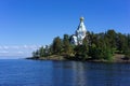 Karelia / Russia. 03/07/2017. Lake Ladoga Valaam Islands. Chapel of St. Nicholas