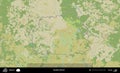 Karelicy District outlined, Belarus. Topographic Humanitarian Royalty Free Stock Photo