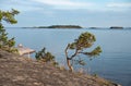 Kareliya island white sea lake ladoga panorama view evening sunset summer clouds