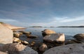 Kareliya island white sea lake ladoga panorama view stones evening sunset summer clouds