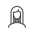 Black line icon for Karen, face and girl