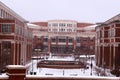 The Popp Martin Student Union at UNC Charlotte in the snow Royalty Free Stock Photo