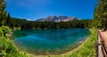 Karersee lake in the Dolomites, South Tyrol, Italy