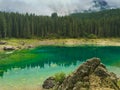 Karersee lake in the italian Dolomites