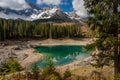 Karersee lake with mountain and forest