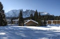 Karersee and Mount Latemar, winter landscape