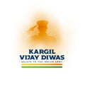 kargil vijay diwas patriotic background with saluting warrior silhouette