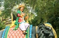 The statue of king Karikala chola on the elephant situated in the The Grand Kallanai.