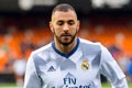 Karim Benzema plays at the La Liga match between Valencia CF and Real Madrid