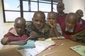 Karimba School with school children in classroom looking into camera in North Kenya, Africa