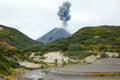 Karimskiy volcano eruption in Kamchatka Royalty Free Stock Photo