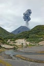 Karimskiy volcano eruption in Kamchatka Royalty Free Stock Photo