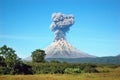 Karimskiy volcano eruption in Kamchatka Royalty Free Stock Photo