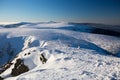 Karkonosze from Sniezka Snezka, in winter. Royalty Free Stock Photo