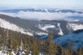 Karkonosze from Sniezka Snezka, in winter. Royalty Free Stock Photo