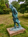 Karl Krolow Monument statue from the left side autumn, daylight, rosenhoehe darmstadt, hessen, germany