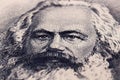 Karl Marx a closeup portrait from old German mone Royalty Free Stock Photo