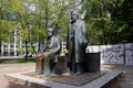 Karl Marx and Friedrich Engels monument in the eastern part of Berlin Royalty Free Stock Photo
