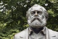 Karl Marx sculpture, detail of the monument in the Marx-Engels-Forum, a public park in the central Mitte district of Berlin, Germ Royalty Free Stock Photo