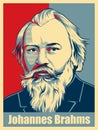 Karl Marx vector portrait illustration. Poster Hope style