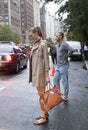 Karlie Kloss looking at her cellphone in Manhattan New York City Royalty Free Stock Photo