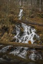 Karlova Studanka waterfall in Jeseniky mountains in spring morning Royalty Free Stock Photo