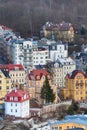 Karlovy Vary aerial panorama view, Czech Republic Royalty Free Stock Photo