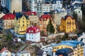 Karlovy Vary aerial panorama view, Czech Republic Royalty Free Stock Photo