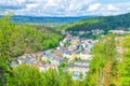 Top aerial panoramic view of Karlovy Vary Royalty Free Stock Photo